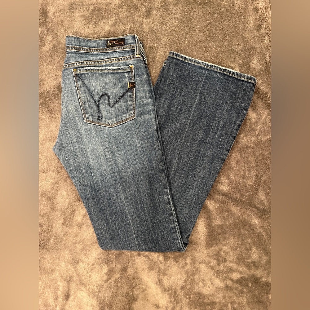 Women’s low rise flare jeans, waist 30